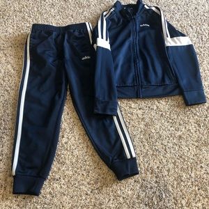 Little boys classic adidas tracksuit in navy